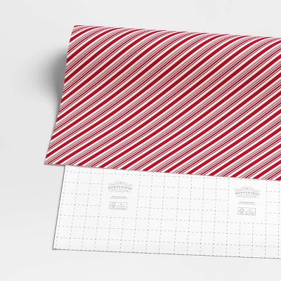 40" 220 Sq Ft Christmas Roll Wrap Red/White Diagonal Stripe - Wondershop™ 2 40" 220 Sq Ft Christmas Roll Wrap Red/White Diagonal Stripe - Wondershop™ - Image 2