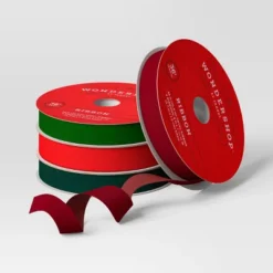 4 Pk Christmas Velvet Ribbon Gift Packaging Accessories Red/Green - Wondershop™ -Target Sale Shop GUEST cd4f55cc 75bb 4c76 a54f 41ba1338c4f3