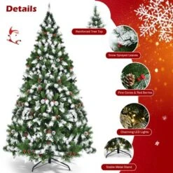 Costway 6ft7.5ft9ft Pre-lit Snowy Christmas Tree 81813982058 Tips W/ Pine Cones & Red Berries 18 Costway 6ft7.5ft9ft Pre-lit Snowy Christmas Tree 81813982058 Tips W/ Pine Cones & Red Berries -Target Sale Shop GUEST d11a58b3 f40b 4c7a 80f8 01f8348333d7