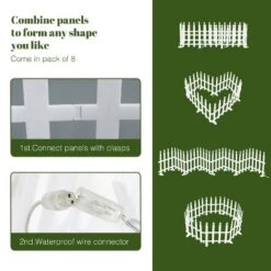 LuxenHome 8-Piece Light Show Fence Design Outdoor Holiday Decoration White -Target Sale Shop GUEST d1a56ba3 c2f3 4fa0 95f4 e5f0774b0707