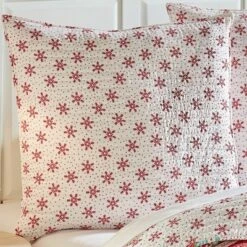 Let It Snow Holiday Euro Sham Set Of 2 Red - Levtex Home