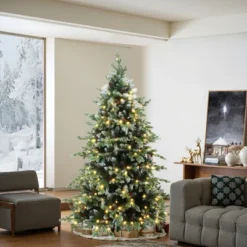 LuxenHome 6Ft Pre-Lit Green Full Artificial Christmas Tree With Red Berries And Metal Stand -Target Sale Shop GUEST dfa11af5 1b9e 4c71 b1d0 f3f33a8f5355