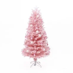 LuxenHome 6Ft Pink Cherry Blossom Christmas Tree With Fiber Optic Lights & Snowman Star Topper -Target Sale Shop GUEST e1c7224e bec4 41c0 9957 0477d9de4698