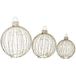 Northlight LED Lighted Hanging Ornaments Outdoor Christmas Decoration - Set Of 3