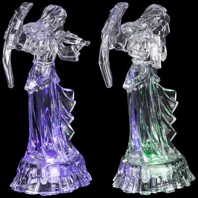 Northlight LED Lighted Color Changing Angel Acrylic Christmas Decorations - 9" - Set Of 2 5 Northlight LED Lighted Color Changing Angel Acrylic Christmas Decorations - 9" - Set Of 2 - Image 5