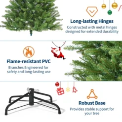 Christmas Artificial Tree, PVC Mixed Automatic Tree With Dual Color LED Lights