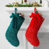 21" Christmas Fringe Fabric Stocking With Bow Green - Wondershop™ -Target Sale Shop GUEST f4253552 03c3 413b baed 686f1a5d95ee