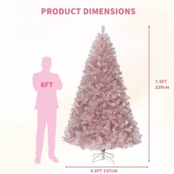 7.5 FT Prelit Artificial Christmas Tree,Rose Gold Tinsel Fake Christmas Tree W/Warm White LED Lights,Metal Stand&Branch Tips For Home, Office 15 7.5 FT Prelit Artificial Christmas Tree,Rose Gold Tinsel Fake Christmas Tree W/Warm White LED Lights,Metal Stand&Branch Tips For Home, Office -Target Sale Shop GUEST fb3a87f4 70ee 4f28 86c2 0ee64bf1bfae