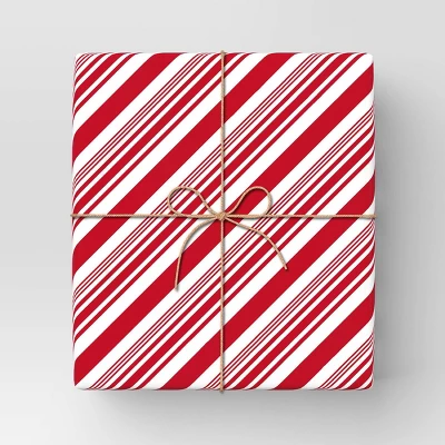 40" 220 Sq Ft Christmas Roll Wrap Red/White Diagonal Stripe - Wondershop™ 1 40" 220 Sq Ft Christmas Roll Wrap Red/White Diagonal Stripe - Wondershop™